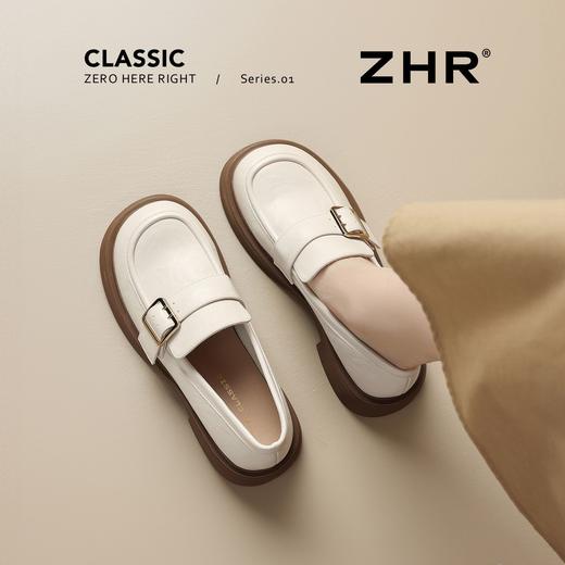 ZHR厚底英伦乐福鞋女鞋2026春季新款软底复古一脚蹬百搭通勤单鞋 商品图3