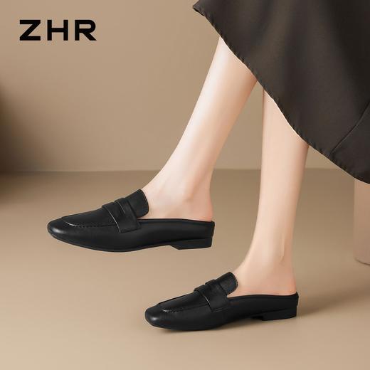 ZHR则则简约纯色平底穆勒拖鞋女鞋2026新款气质舒适透气通勤凉鞋 商品图7