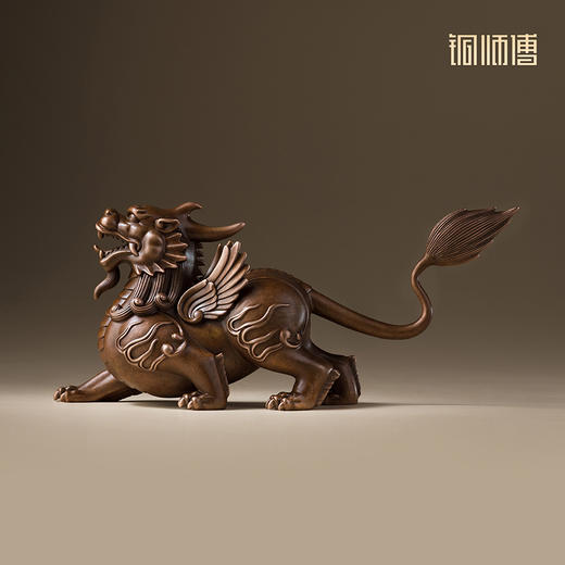铜师傅《貔貅迎财》中式家居办公室铜摆件 乔迁新居开业装饰礼品 商品图4