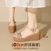 ZHR水钻【7CM】坡跟凉鞋2026新款不累显高优雅超仙超软脚一字凉鞋 商品缩略图5