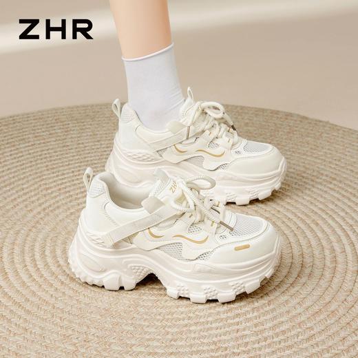 ZHR复古网面【厚底6.5cm】老爹鞋夏季新款透气百搭运动鞋休闲鞋女 商品图3