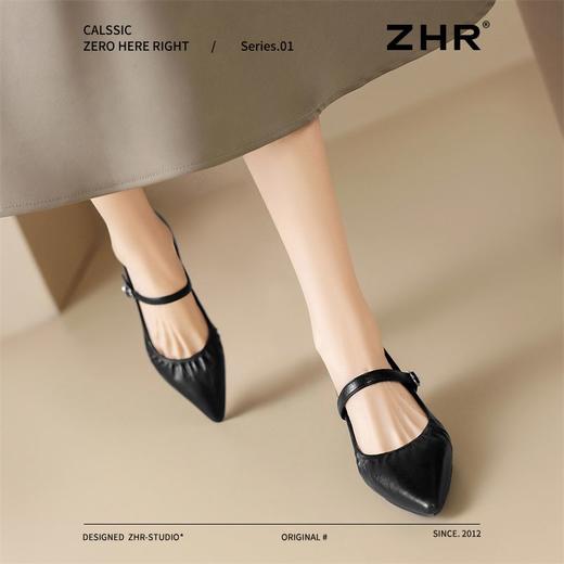 ZHR则则复古尖头浅口法式单鞋女2026新款百搭洋气玛丽珍细跟女鞋 商品图4