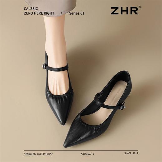 ZHR则则复古尖头浅口法式单鞋女2026新款百搭洋气玛丽珍细跟女鞋 商品图7