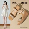ZHR水钻【7CM】坡跟凉鞋2026新款不累显高优雅超仙超软脚一字凉鞋 商品缩略图1