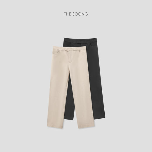 THESOONG|"随性自在"经典舒适弹力线条感直筒休闲裤HBKZ6813 商品图0