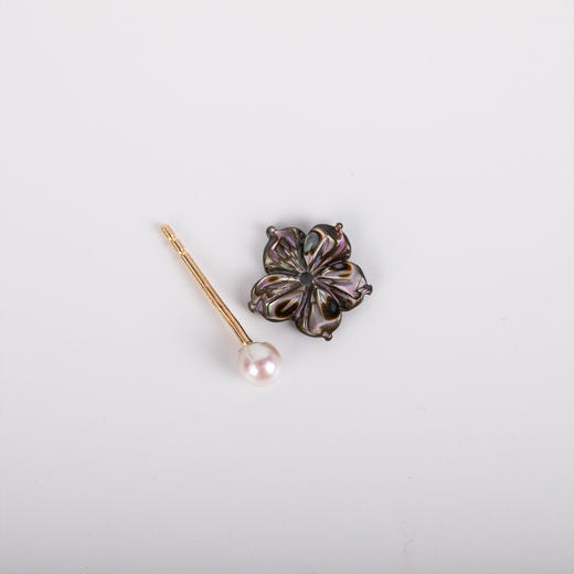 ⁶仙女的18k金【akoya珍珠+天然母贝】花朵耳钉，黑色是大溪地母贝，粉色是澳白母贝，3-4MM，编号ED68 ED70，48小时鉴赏期——SS06-CR-YMZZ【HOT】 商品图2