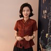 西子/檀枫辞桑蚕丝非遗香云纱红云纱新中式短袖上衣/SYTJ1175 商品缩略图0