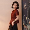 西子/檀枫辞桑蚕丝非遗香云纱红云纱新中式短袖上衣/SYTJ1175 商品缩略图2