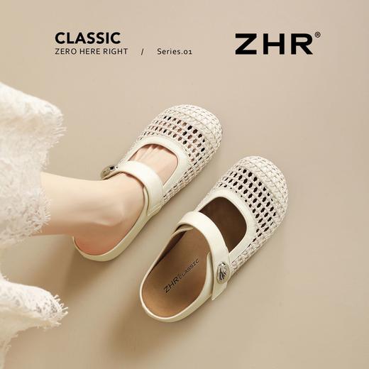 ZHR则则编织透气平底凉拖鞋2026新款懒人包头凉鞋一脚蹬超轻女鞋 商品图0
