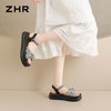 ZHR则则复古珍珠厚底增高一字带凉鞋女2026夏季新款百搭女鞋时尚 商品缩略图8