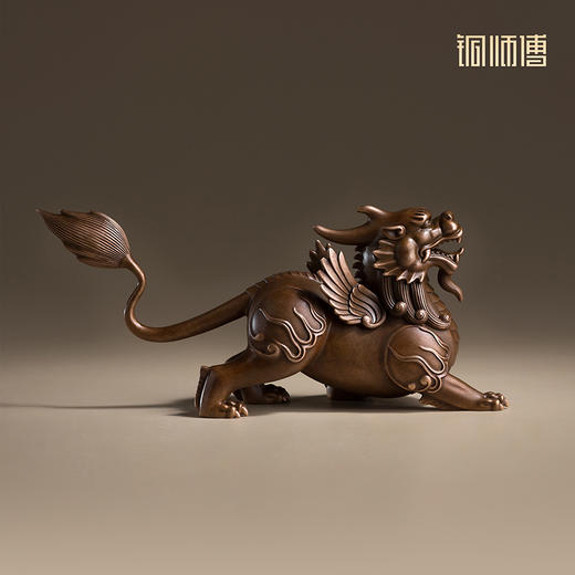 铜师傅《貔貅迎财》中式家居办公室铜摆件 乔迁新居开业装饰礼品 商品图2