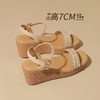 ZHR水钻【7CM】坡跟凉鞋2026新款不累显高优雅超仙超软脚一字凉鞋 商品缩略图0