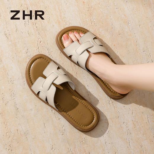 ZHR则则复古编织平底拖鞋外穿多巴胺女2026夏季新款百搭轻便女鞋 商品图1