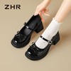 ZHR【猪皮垫】甜美蝴蝶结玛丽珍女鞋新款法式百搭jk鞋黑色小皮鞋 商品缩略图5