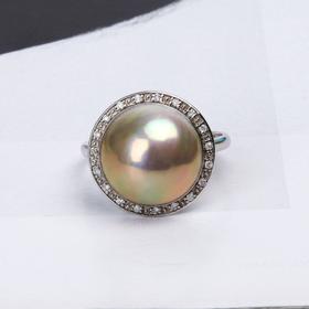 ⁶孤品：【马贝珍珠】18K金镶嵌戒指,点位12-13MM 编号JZ06，48小时鉴赏期——SS06-CR-YMZZ【HOT】