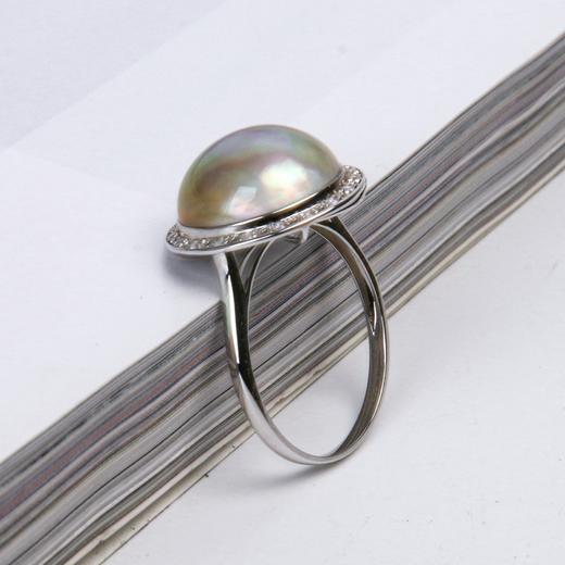 ⁶孤品：【马贝珍珠】18K金镶嵌戒指,点位12-13MM 编号JZ06，48小时鉴赏期——SS06-CR-YMZZ【HOT】 商品图3