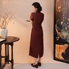 西子/鼎盛长虹23姆米桑蚕丝非遗香云纱红云纱旗袍/QPZH0124 商品缩略图3