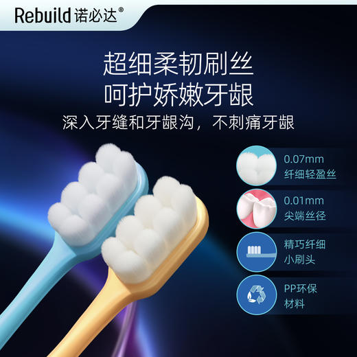 【购10支送总价值279元50g3支免费试用+万毛牙刷4支】诺必达Rebuild护龈固齿牙膏 商品图13