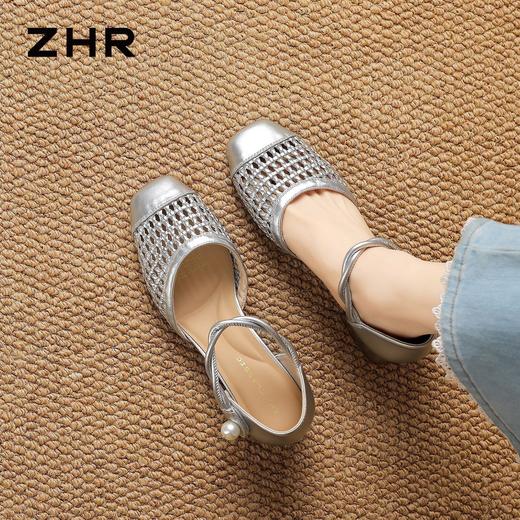 ZHR则则编织网格镂空玛丽珍鞋女鞋2026新款夏季透气超软底凉拖鞋 商品图8