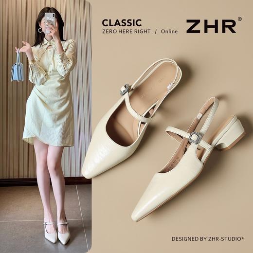 ZHR裸色尖头吊带凉鞋2026夏季新款显瘦百搭轻便单鞋轻奢时尚凉鞋 商品图1