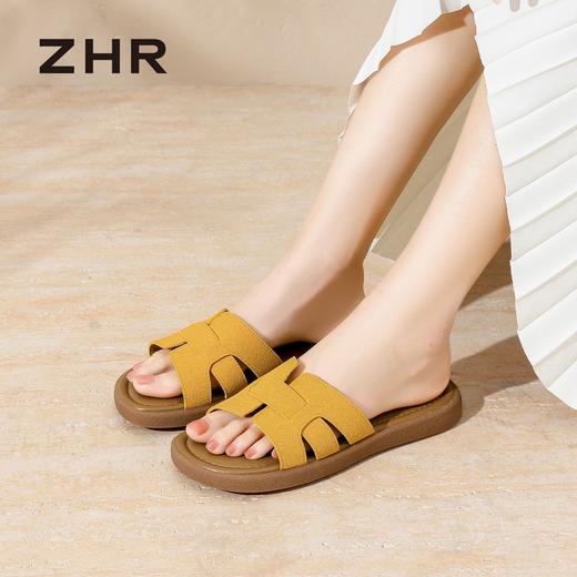 ZHR则则复古编织平底拖鞋外穿多巴胺女2026夏季新款百搭轻便女鞋 商品图9