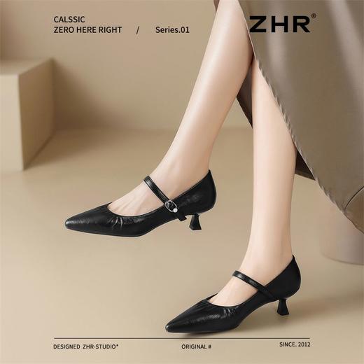 ZHR则则复古尖头浅口法式单鞋女2026新款百搭洋气玛丽珍细跟女鞋 商品图6