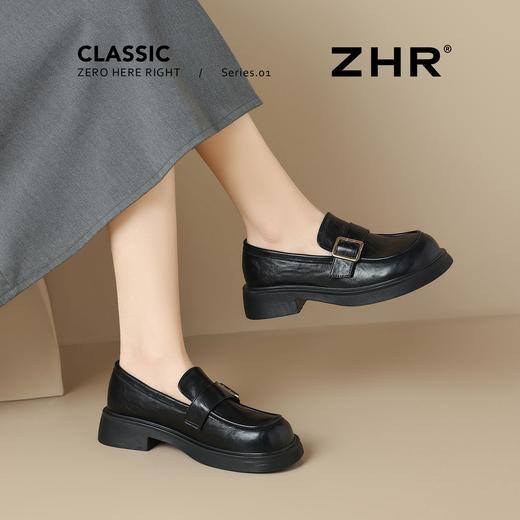 ZHR厚底英伦乐福鞋女鞋2026春季新款软底复古一脚蹬百搭通勤单鞋 商品图7