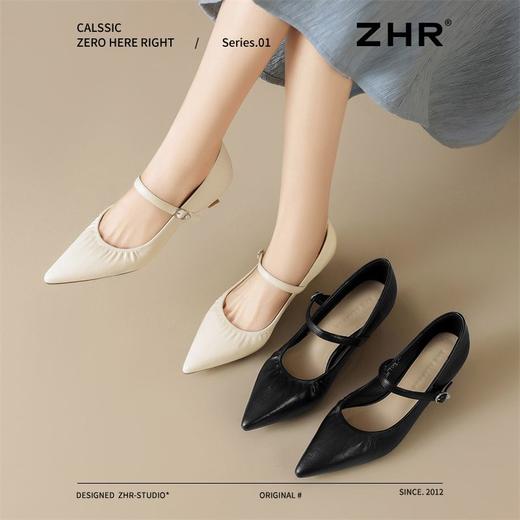 ZHR则则复古尖头浅口法式单鞋女2026新款百搭洋气玛丽珍细跟女鞋 商品图2