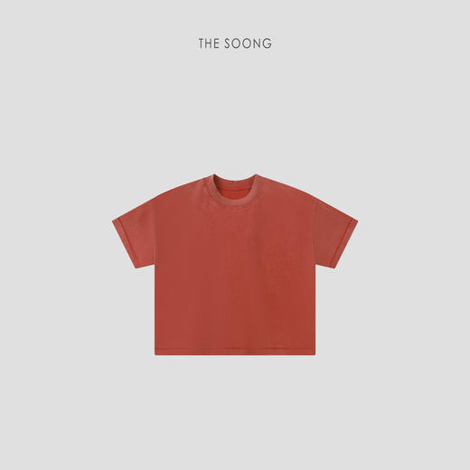 THESOONG|新品极简高支全棉炒盐水洗做旧短袖T恤上衣女9026 商品图6