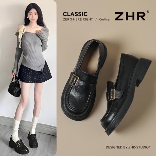 ZHR厚底英伦乐福鞋女鞋2026春季新款软底复古一脚蹬百搭通勤单鞋 商品图6