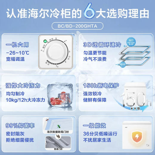 海尔（Haier）冰柜 BC/BD-200GHTA 商品图2