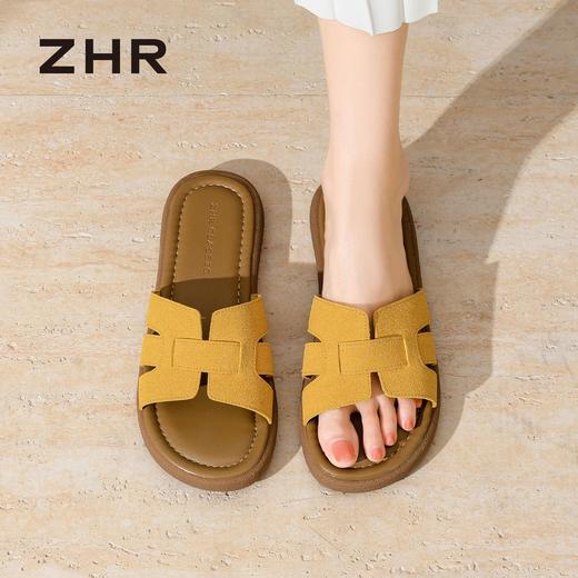 ZHR则则复古编织平底拖鞋外穿多巴胺女2026夏季新款百搭轻便女鞋 商品图8
