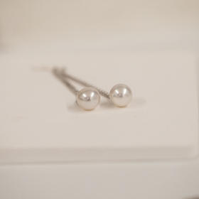 ⁶孤品：【澳白珍珠】S925银锆石垂耳款耳钉，9-10MM，编号EDG87，48小时鉴赏期——SS06-CR-YMZZ【HOT】