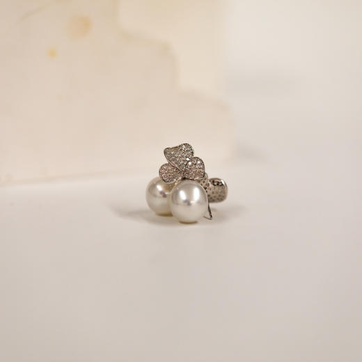 ⁶孤品：【澳白珍珠】三叶款S925银锆石耳钉,点位11-12MM 编号EDG92#，48小时鉴赏期——SS06-CR-YMZZ【HOT】 商品图3