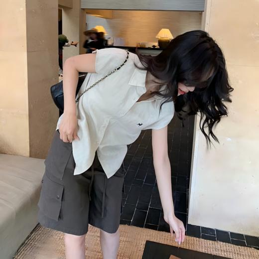 包容一切身材‼️【特妮娜 老钱风苎麻衬衫】棉麻黄金配比 落肩小飞袖 Oversize裁剪 Polo领设计 单穿叠穿百搭 吸湿排汗 商品图5