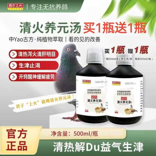 西农之光鸽药【清火养元汤买一送一】送同款，赛信鸽清热降火防暑降温益气生津厂家包邮 商品图0