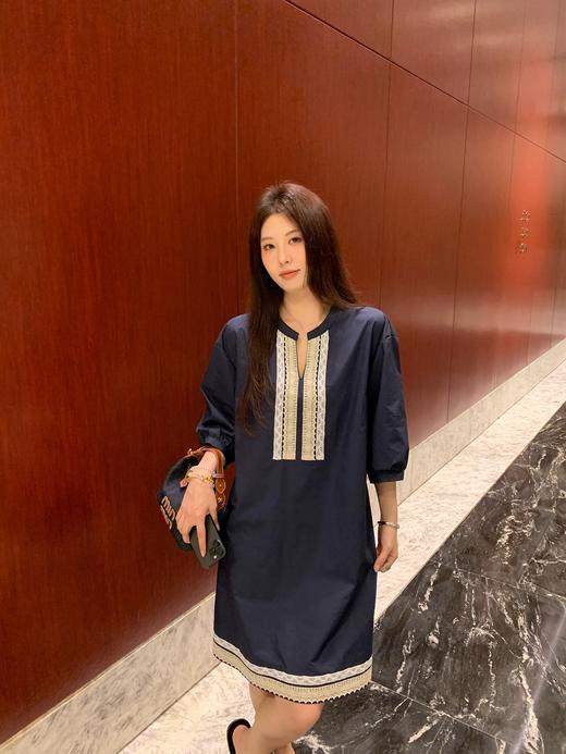 pur*波西米亚落肩泡泡袖层次蕾丝花边连衣裙 商品图9