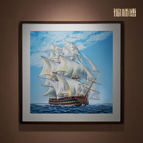 铜师傅 手工錾刻 铜雕画《乘风破浪》装饰画 玄关画 背景画 壁画