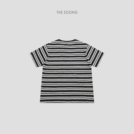 THESOONG|"小马T"经典撞色条纹肌理感小马圆领T恤上衣8360 商品图7