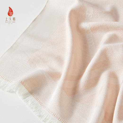 SAINTJOY/上久楷 嫩粉色羊绒披肩万字纹PJS21009 嫩粉色 商品图4