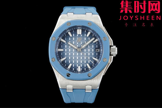 APP爱彼皇家橡树离岸型15605系列 新款43mm 男士腕表 15605SK 烟熏蓝 微醺蓝 商品图0