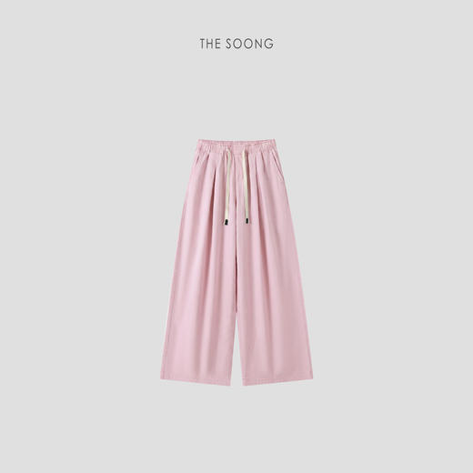 THESOONG|‘’粉调裤‘’100%棉水洗松紧中腰显瘦宽松休闲阔腿裤8905 商品图6