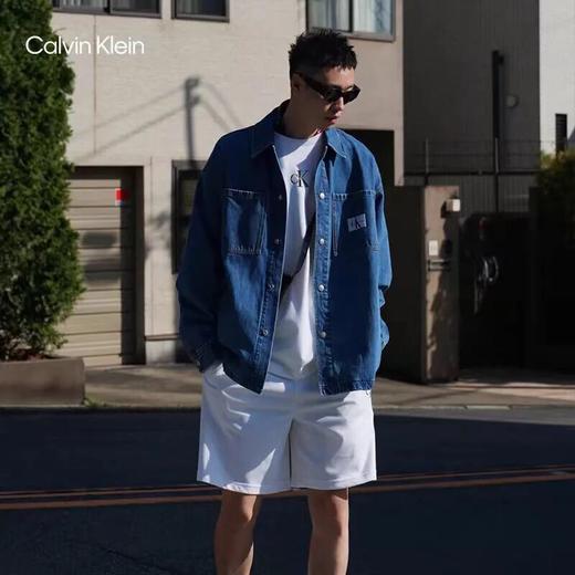 CK Jeans男士简约布标复古纯棉宽松牛仔衬衫外套 商品图2