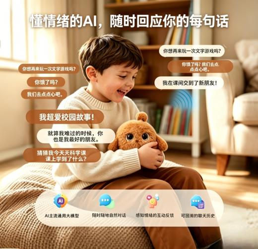黑科技 AI 智能养成陪伴毛绒玩具 能聊天会讲故事陪娃不孤单 潮玩 疗愈伙伴 商品图2