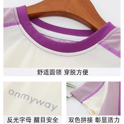 【透气小冰皮，运动更清爽】【四面高弹】夏季新款儿童反光呼吸网眼凉凉男女短袖T恤高弹速干冰皮果冻运动上衣 商品图2