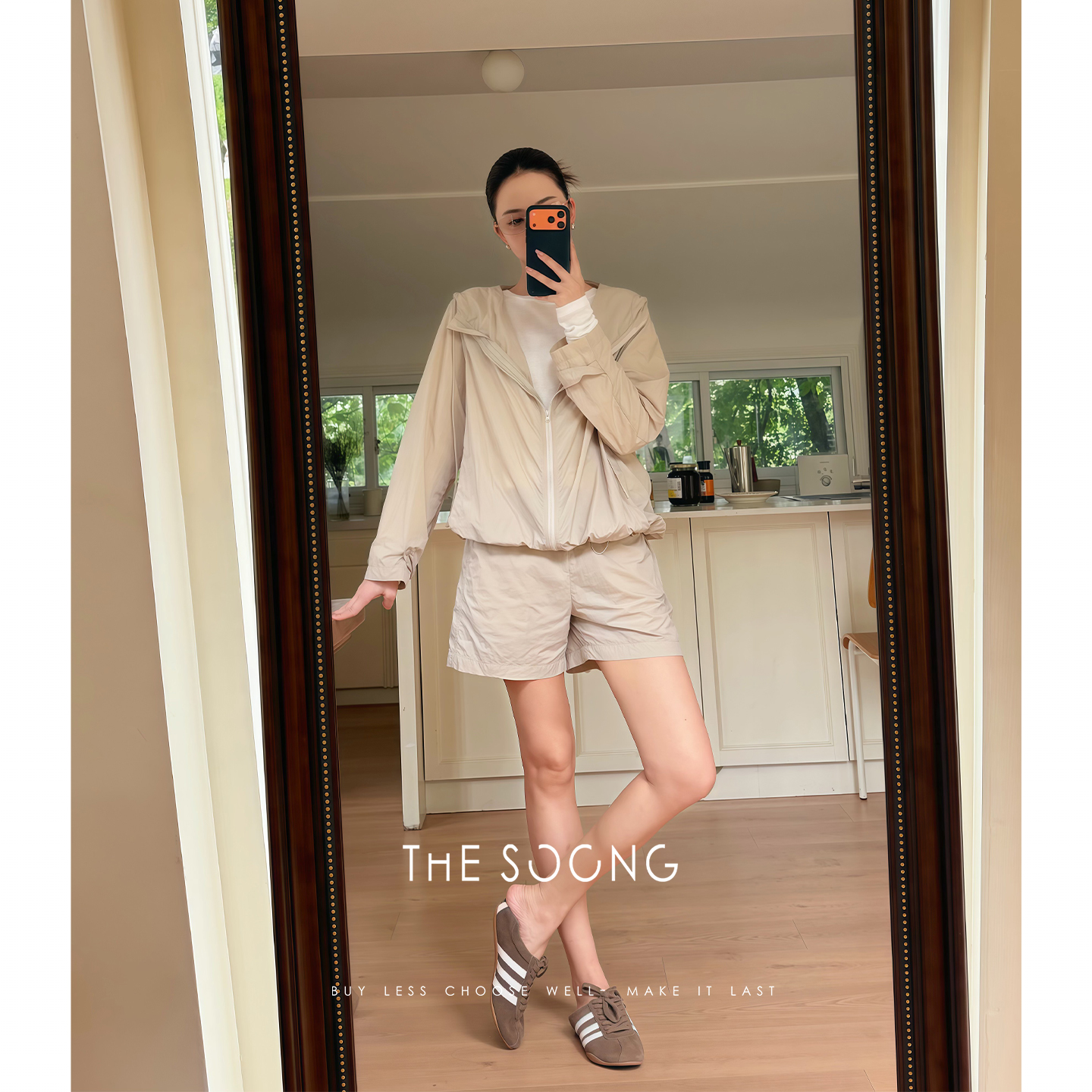 THESOONG|"轻若无物"宽松落肩可调节下摆连帽防晒套装8555/8556