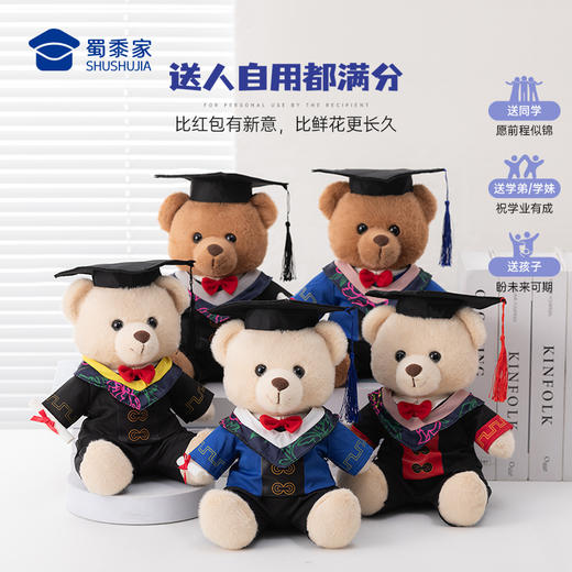 【坐姿毕业熊】可定制学士/硕士/博士毛绒公仔玩具礼盒装文科/理科/工科/医科小熊玩偶送礼摆件 商品图4