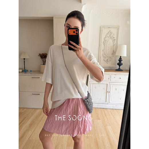 THESOONG|"松弛灵动"新品褶皱肌理感中腰A字半身裙8824 商品图3