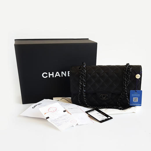 【95新】CHANEL香奈儿CF系列CF系列中号so black全黑色CF链条包单肩包女士050526TB03 商品图1