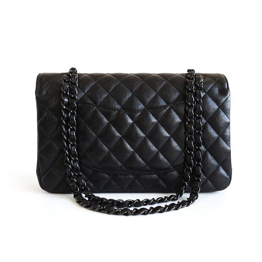 【95新】CHANEL香奈儿CF系列CF系列中号so black全黑色CF链条包单肩包女士050526TB03 商品图4